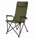 Chaise de camping à dossier haut noir mat et vert mousse 60 × 58 × 98 cm