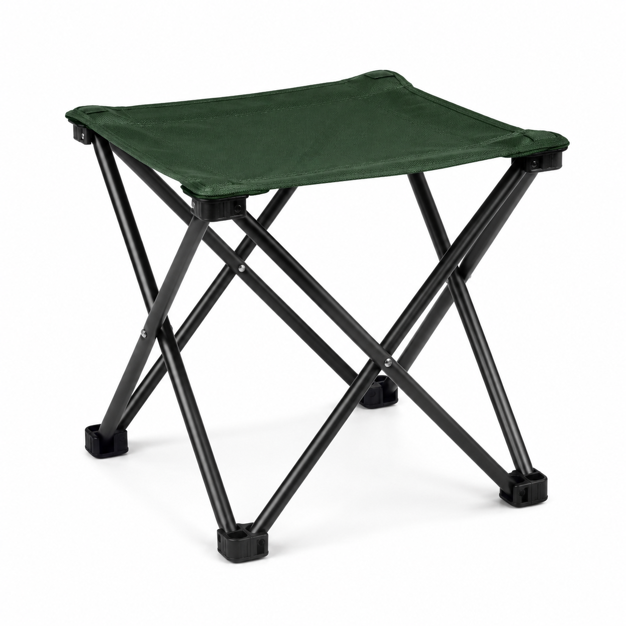 Tabouret de bivouac compact vert foncé et noir 32 × 32 × 38 cm