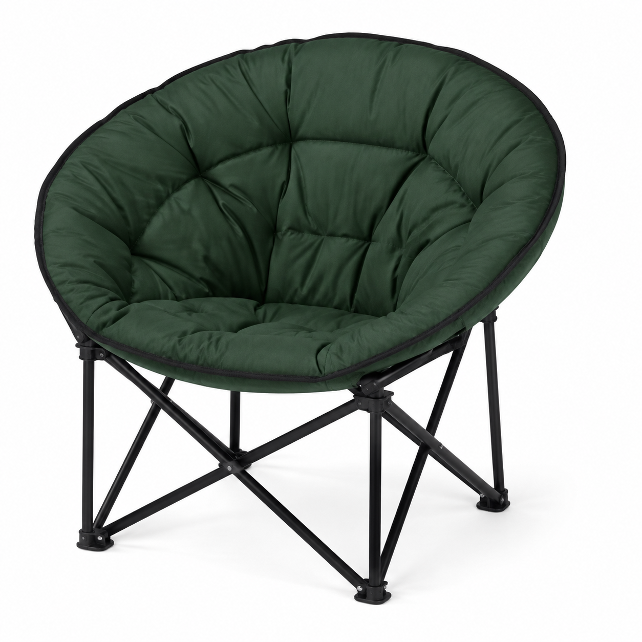 Fauteuil lune de camping vert sapin et noir 82 × 70 × 85 cm