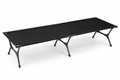 Lit de camp surélevé toile noire et cadre vert 190 × 65 × 42 cm