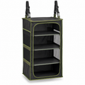 Étagère de camping suspendue noire et verte 60 × 30 × 80 cm