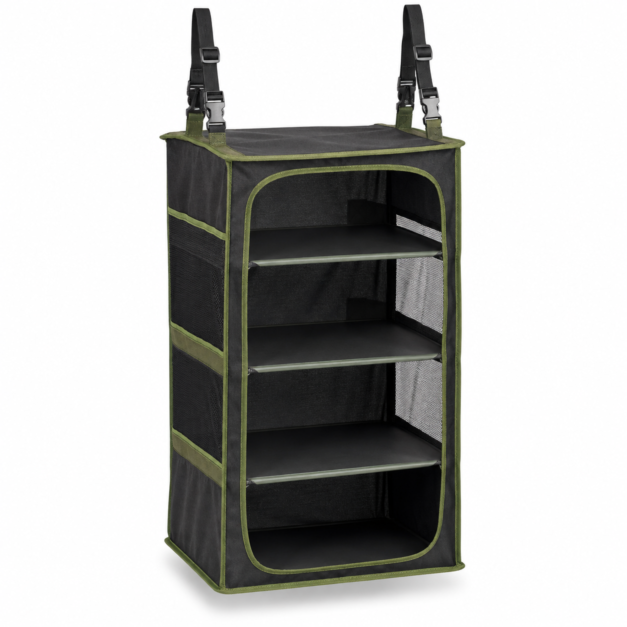 Étagère de camping suspendue noire et verte 60 × 30 × 80 cm