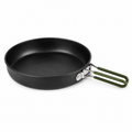 Poêle de camping noire à poignée pliante verte diamètre 20 cm