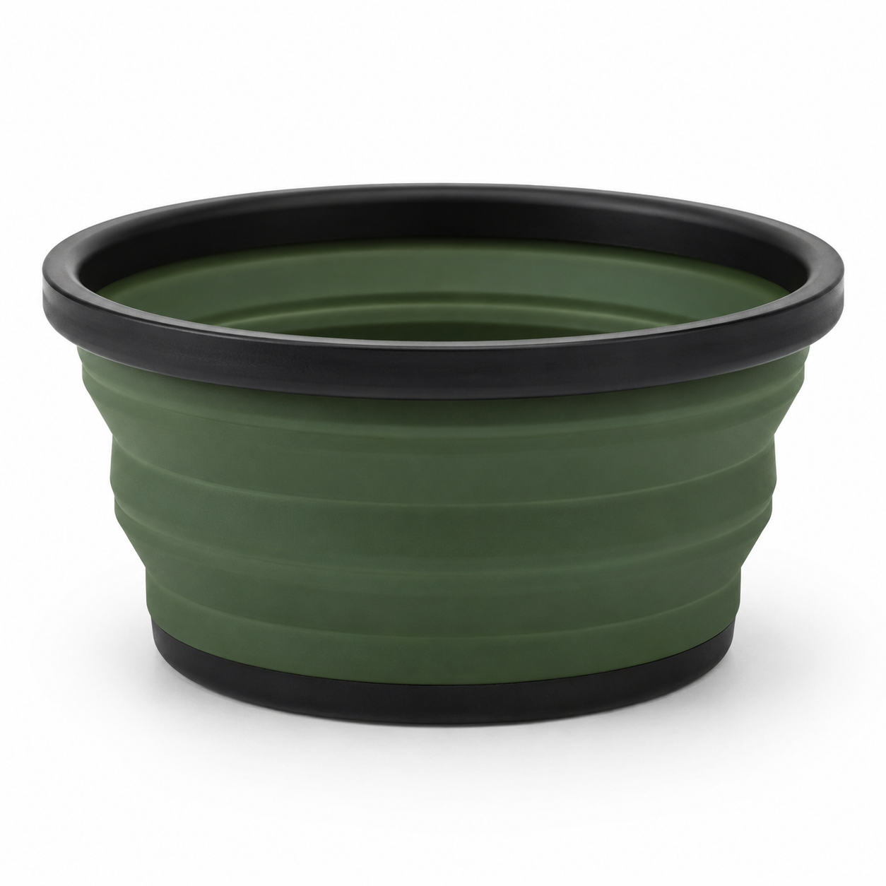 Bol pliant en silicone alimentaire vert forêt et noir 700 ml