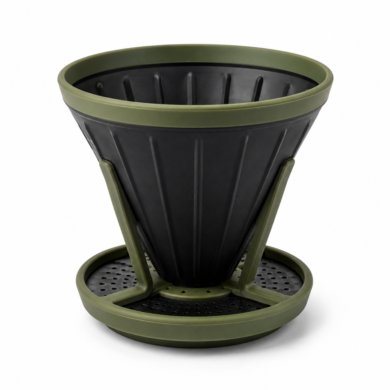 Filtre à café manuel de camping noir et vert format compact