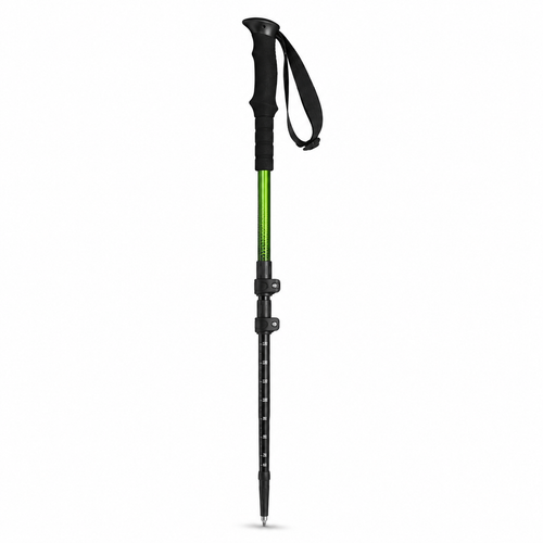 Bâton de randonnée léger aluminium noir et vert mousse 62–130 cm