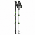 Paire de bâtons de trek trois brins à verrouillage rapide noir et vert 65–135 cm