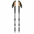 Paire de bâtons de randonnée poignées liège vert olive et noir 63–135 cm