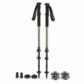 Paire de bâtons avec rondelles boue et neige noir et vert olive 65–135 cm