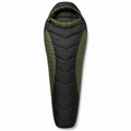 Sac de couchage sarcophage 3 saisons noir et vert olive 220 × 85 cm