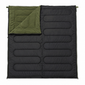 Sac de couchage convertible en couverture noir et vert 200 × 80 cm