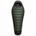 Sac de couchage sarcophage à capuche vert foncé et noir 215 × 82 cm