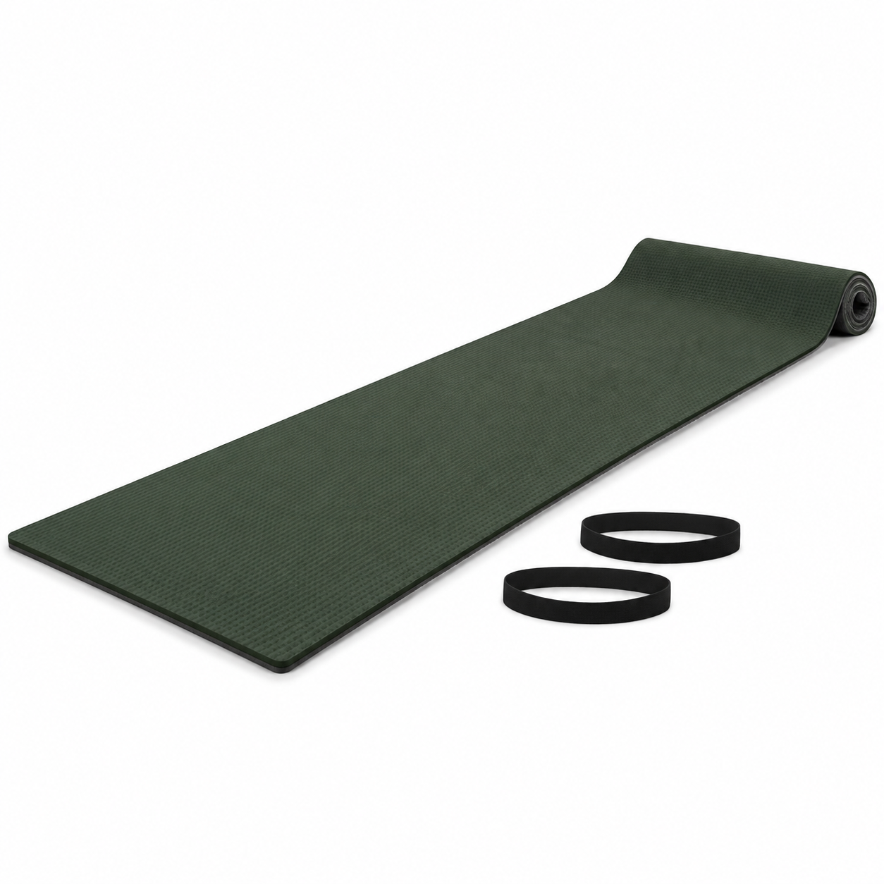 Matelas mousse roulable vert foncé et noir 180 × 50 × 1,2 cm