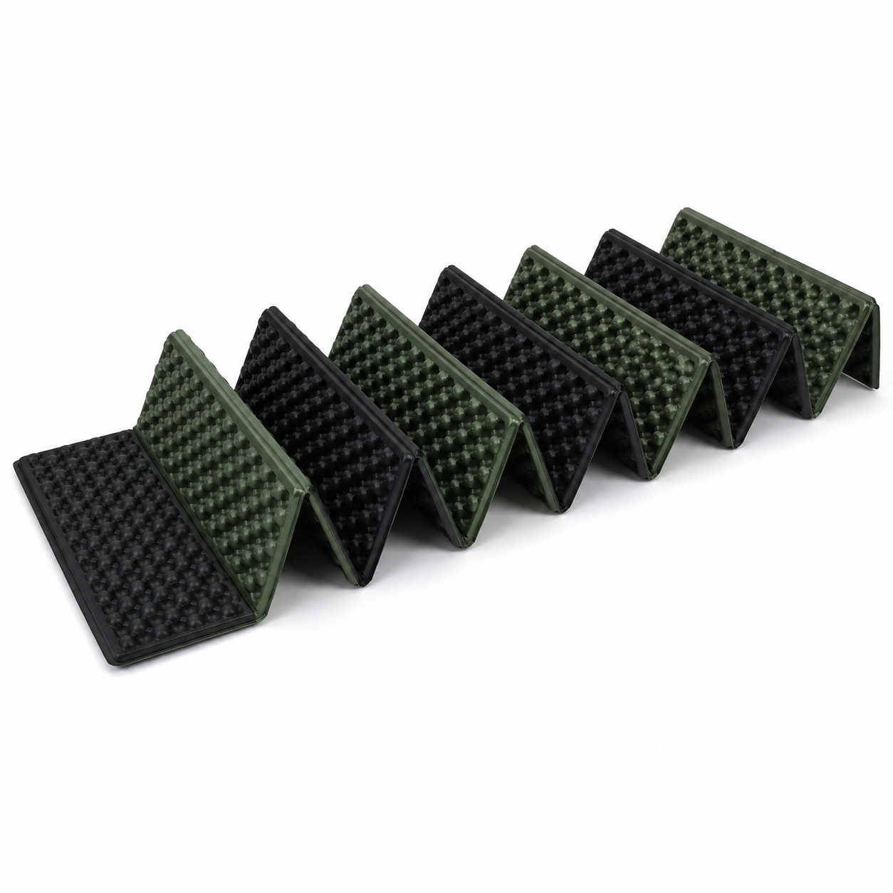 Matelas mousse pliant ultracompact noir et vert forêt 170 × 50 × 1 cm