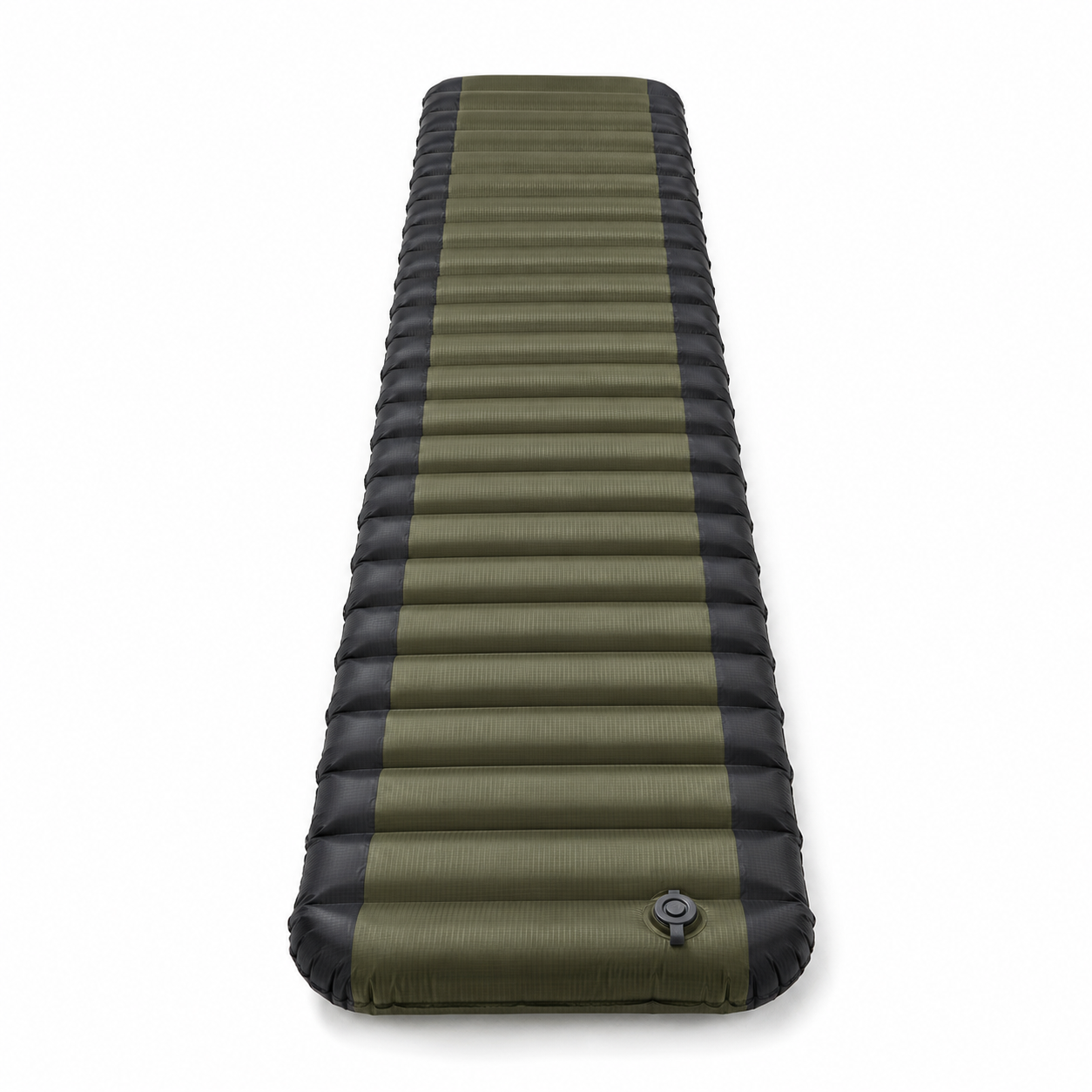 Matelas gonflable extra-long noir et vert olive 205 × 65 × 6 cm