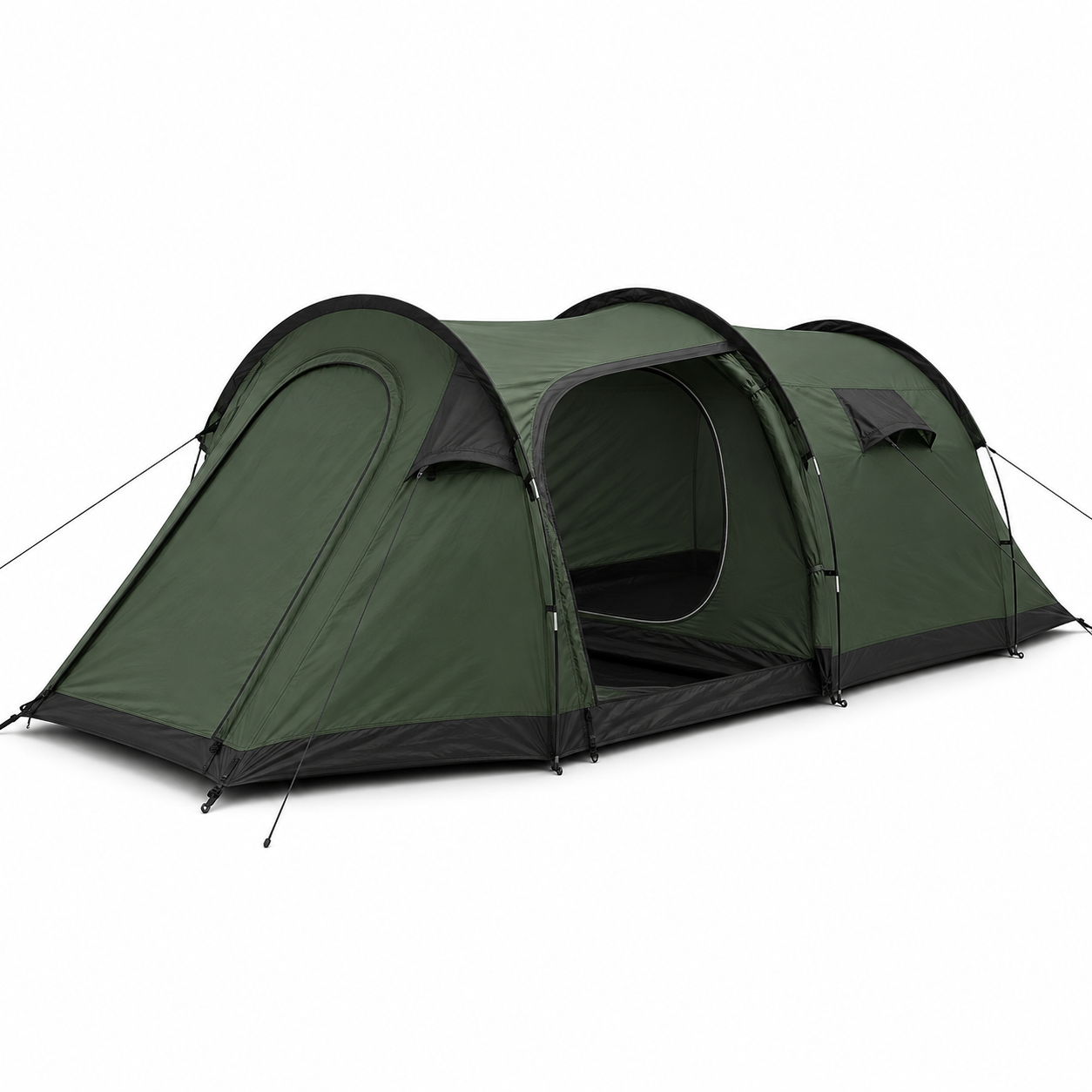 Tente tunnel de camping 3 places vert forêt et noir 300 × 180 × 120 cm