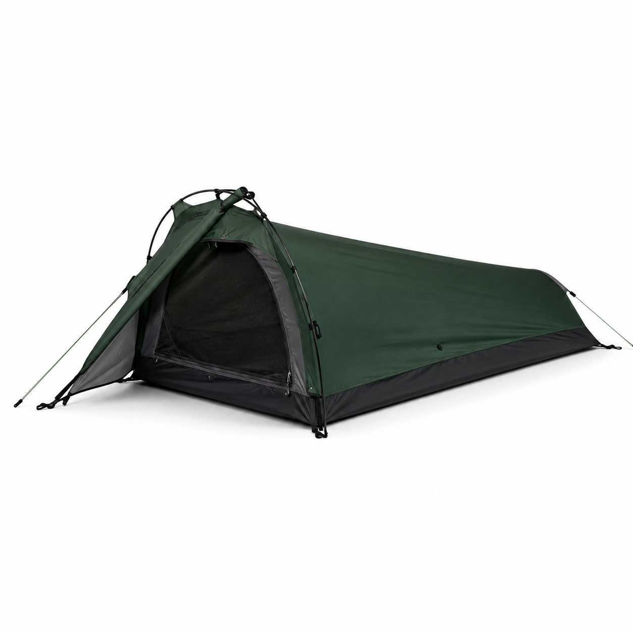 Tente de bivouac 1 place vert forêt et noir 220 × 90 × 95 cm