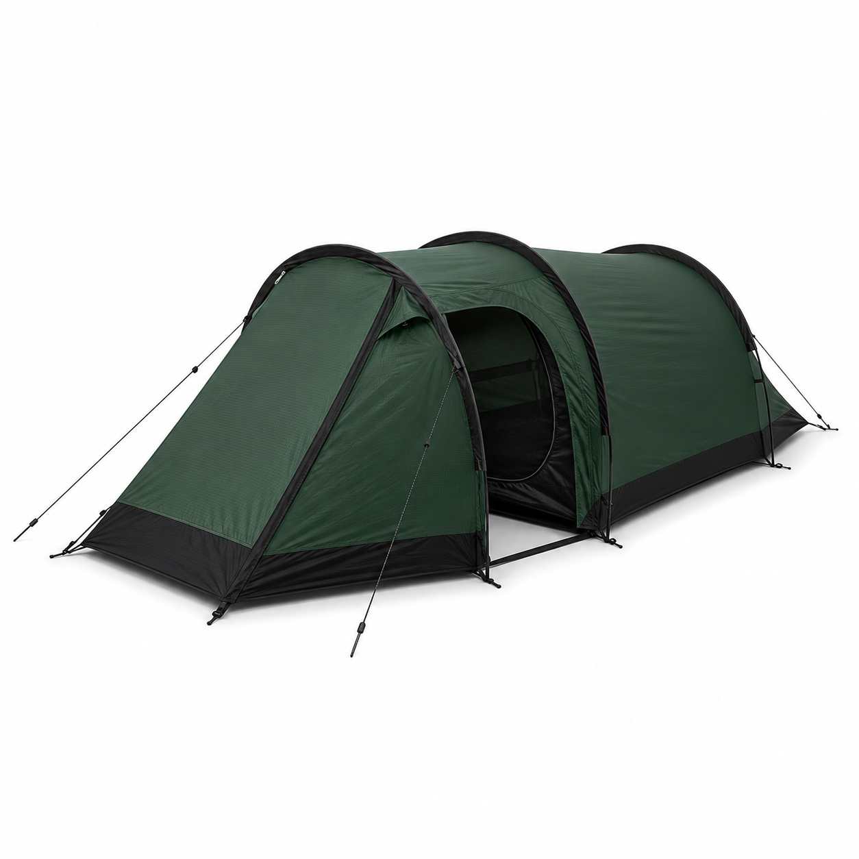 Tente tunnel compacte 2 places vert sapin et noir 280 × 150 × 110 cm